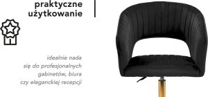 Activeshop 4Rico krzesło obrotowe QS-OF212G aksamit czarne 11
