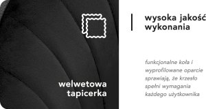 Activeshop 4Rico krzesło obrotowe QS-OF212G aksamit czarne 14