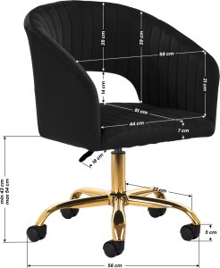 Activeshop 4Rico krzesło obrotowe QS-OF212G aksamit czarne 9