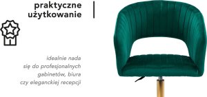 Activeshop 4Rico krzesło obrotowe QS-OF212G aksamit zielone 11