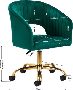 Activeshop 4Rico krzesło obrotowe QS-OF212G aksamit zielone 9