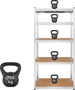 Rebel Regał metalowy magazynowy 180x90x40 srebrny Rebel 3