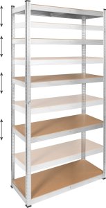 Rebel Regał metalowy magazynowy 180x90x40 srebrny Rebel 6