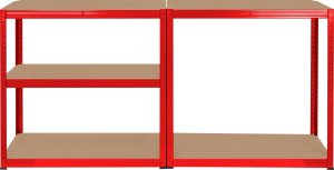 Rebel Tools Regał metalowy magazynowy 180x90x40 czerwony 6