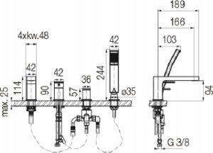 Bateria wannowa Valvex 2420560 ARS BAT. WANNOWA 4-OTW BLACK // BV.2420560 3