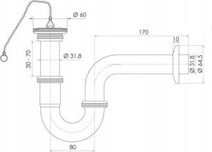 Syfon Tycner P-TRAP 1 1/4 WITH WASTE 2