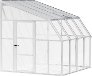 vidaXL Rion Plastikowa przyścienna szklarnia Sun Room 44 Biały 260x258x266cm 1