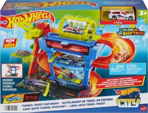 Mattel Hot Wheels City Tunnel Twist car wash, play building 14