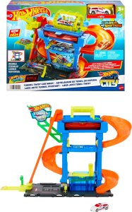 Mattel Hot Wheels City Tunnel Twist car wash, play building 15
