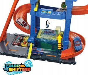 Mattel Hot Wheels City Tunnel Twist car wash, play building 10