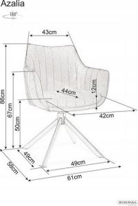 Signal Krzesło tapicerowane AZALIA Brego jasno beżowe 2