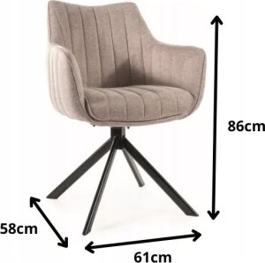 Signal Krzesło tapicerowane AZALIA Brego jasno beżowe 8