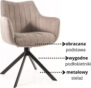 Signal Krzesło tapicerowane AZALIA Brego jasno beżowe 9