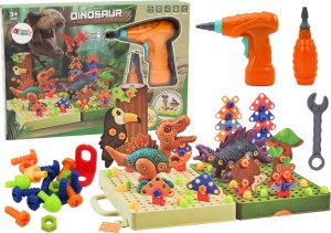 LeanToys Klocki Puzzle Konstrukcyjne 3D DIY Dinozaury Rozkręcanie Wiertarka 1