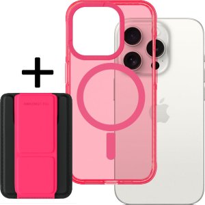 Etui Amazing Thing Etui Titan Pro Neon Mag Wallet Case Ip156.1Ptwpn Do Iphone 15 Pro Różowy Z Podstawką 1