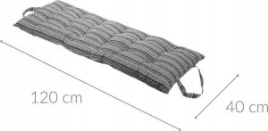 Home Styling Collection Poduszka na fotel ogrodowy, bawełniana, czarno-biały wzór, 120 x 40 cm 2