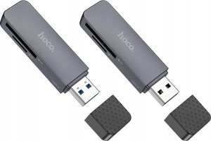 Czytnik Hoco HOCO czytnik kart pamięci 2w1 USB A 3.0 HB45 szary 2