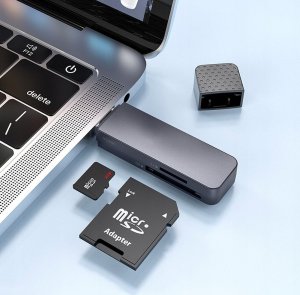 Czytnik Hoco HOCO czytnik kart pamięci 2w1 USB A 3.0 HB45 szary 5