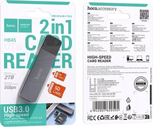 Czytnik Hoco HOCO czytnik kart pamięci 2w1 USB A 3.0 HB45 szary 6