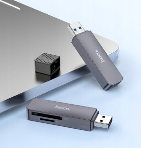 Czytnik Hoco HOCO czytnik kart pamięci 2w1 USB A 3.0 HB45 szary 8