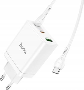 Ładowarka Hoco HOCO ładowarka sieciowa 2 x Typ C + USB A + kabel Typ C do Typ C PD QC3.0 3A 35W N33 biała 4