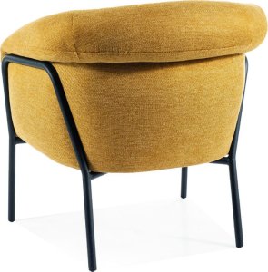 SIGNAL MEBLE Fotel w stylu glamour CLOVER BREGO curry/czarny mat 2