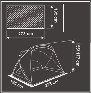 Saska Garden NAMIOT PAWILON OGRODOWY 4 OSOBOWY 273X195X175/155CM 7