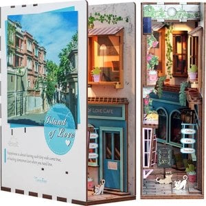 Nice Idea Tonecheer Składany Drewniany Model 3D LED - Book Nook Wyspa Miłości 1