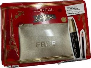 L OREAL Atelier Kit Set L'Oreal Paris: Volume Million Lashes, Volumizing & Lengthening, Mascara, Black, 8.9 ml + Paradise, Kajal Eye Pencil, 1.2 g + Makeup Bag, Gold For Women 6