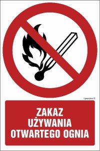 Mój dom Zakaz Używania Otwartego Ognia  - Tablica 15 X 22,5 Cm, Pn - Płyta Pcv 1Mm Libres Polska Sp Gc037_150X225_Pn 5904937140059 1