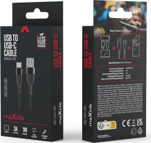 Kabel USB MaxLife  USB-C - USB-C 1 m Czarny (OEM0101187) 6