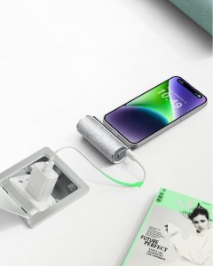 Powerbank Veger powerbank 5 000 mAh z wbudowanym złączem Typ C PD QC3.0 2,4A 12W PlugOn (W0573) srebrny 3