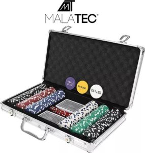Malatec Poker - zestaw 300 żetonów w walizce HQ 23528 9