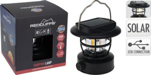 Redcliffs LATARKA LAMPA CAMPING CZARNA ŁADOWANIE USB I SOLAR REDCLIFFS 1