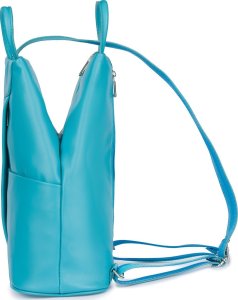 Vera Pelle Vera Pelle włoski Plecak Skórzany damski mały turkusowy T52 5