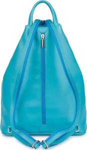 Vera Pelle Vera Pelle włoski Plecak Skórzany damski mały turkusowy T52 6