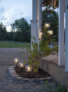 Oprawa schodowa Saska Garden LAMPA SOLARNA KULA OZDOBNA 10X34.5CM 10