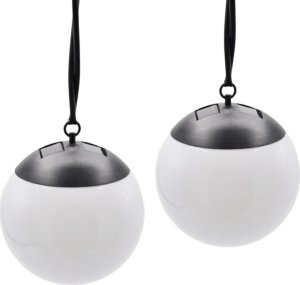 Oprawa schodowa Saska Garden LAMPA SOLARNA PLASTIKOWA KULA WISZĄCA 20CM 1