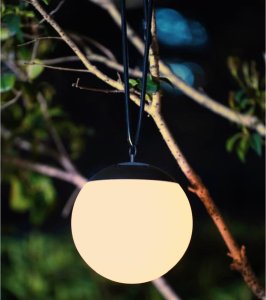 Oprawa schodowa Saska Garden LAMPA SOLARNA PLASTIKOWA KULA WISZĄCA 20CM 3