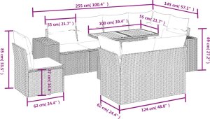 vidaXL 9-cz. zestaw wypoczynkowy do ogrodu, z poduszkami, czarny 3
