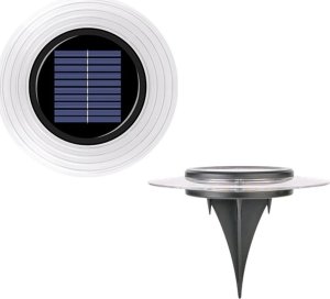 Oprawa schodowa Saska Garden LAMPA SOLARNA DYSKOWA 28 LED DO WBICIA W GRUNT LUB MONTAŻU NA ŚCIANIE 1