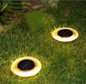 Oprawa schodowa Saska Garden LAMPA SOLARNA DYSKOWA 28 LED DO WBICIA W GRUNT LUB MONTAŻU NA ŚCIANIE 4