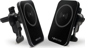 Forever Forever uchwyt samochodowy do kratki MACH-100 magnetyczny z ładowaniem bezprzewodowym czarny 15W 4