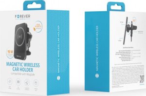 Forever Forever uchwyt samochodowy do kratki MACH-100 magnetyczny z ładowaniem bezprzewodowym czarny 15W 8