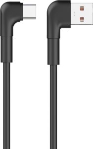 Kabel USB Techonic Maxlife Kabel Kątowy Mxuc-09 Usb - Usb-C 1,0 M 3A Czarny 1