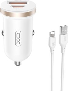 Ładowarka XO Xo Ładowarka Samochodowa Cc56 Pd 30W Qc 1X Usb 1X Usb-C Biała + Kabel Usb - Lightning 1