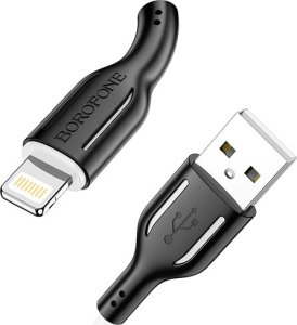 Kabel USB Borofone Kabel Bx63 Charming - Usb Na Lightning - 2,4A 1 Metr Czarno-Biały 1