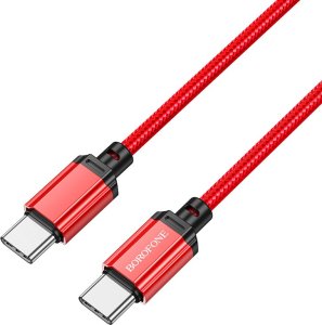 Kabel USB Borofone Kabel Bx87 Sharp - Typ C Na Typ C - Pd 60W 1 Metr Czerwony 1