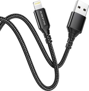 Kabel USB Borofone Kabel Bx54 Ultra Bright - Usb Na Lightning - 2,4A 1 Metr Czarny 1