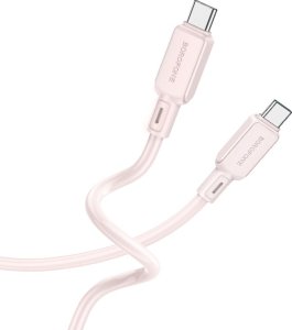 Kabel USB Borofone Borofone Kabel Bx94 Crystal Color - Typ C Na Typ C - 60W 3A 1 Metr Jasnoróżowy 1